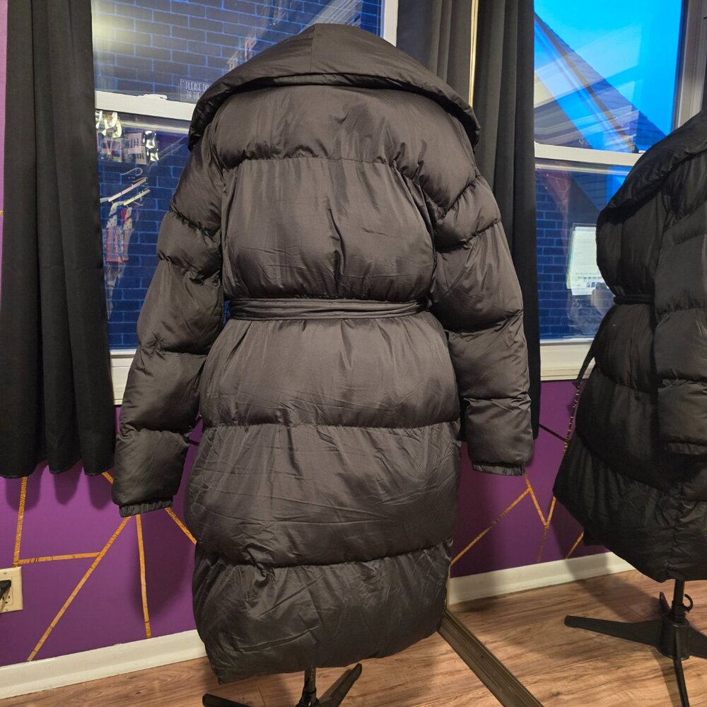 NWT PrettyLittleThing Oversized Longline Puffer Coat, Black, XXL - Picture 9 of 12